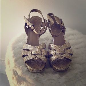 Gold YSL tribute 75 sandals